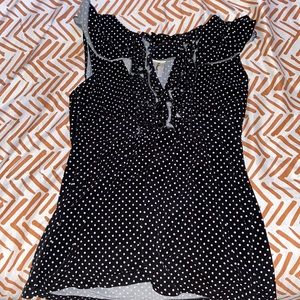 black pokadotted classy blouse